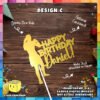 Digital Mockup of Personalized Boxer Theme Cake Topper placed on table (Design C)