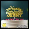 Digital Mockup of a Personalized Happy Retirement Theme with Name and Stars Cake Topper Placed on Cake