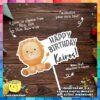 Digital Mockup of a Cute Safari Lion Cake Topper Placed on Table