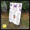 Digital mockup of a A1 size Purple Butterflies theme milestone board placed on a stand