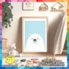 Adorable-Polar-Bear Blue Background-Kids-Bedroom-Poster-Mockup-For-Web 2