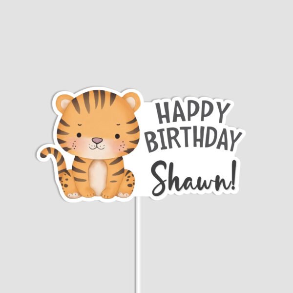 Cute Baby Safari Tiger Cake Topper | Safari Theme Party Decor