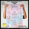 Digital mockup of a person holding a A2 size Under the Sea Mermaids theme milestone board