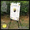 Digital mockup of a A2 size koala bears theme milestone board placed on a stand