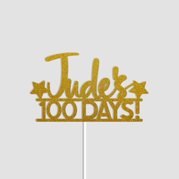 Digital-mockup-of-a-Personalised-100-days-theme-with-stars-cake-topper