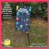 Digital mockup of a A1 size space theme milestone board Design B placed on a stand