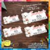 Digital Mockup of Personalized Cute Polar Bear with Heart Cake Toppers in 4 different widths for different size cakes