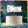 Digital Mockup of a Personalized Cute Polar Bear with Heart Cake Topper Placed on Cake