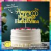 Digital Mockup of a Personalize Happy Marriage with Couple Name Cake Topper placed on cake