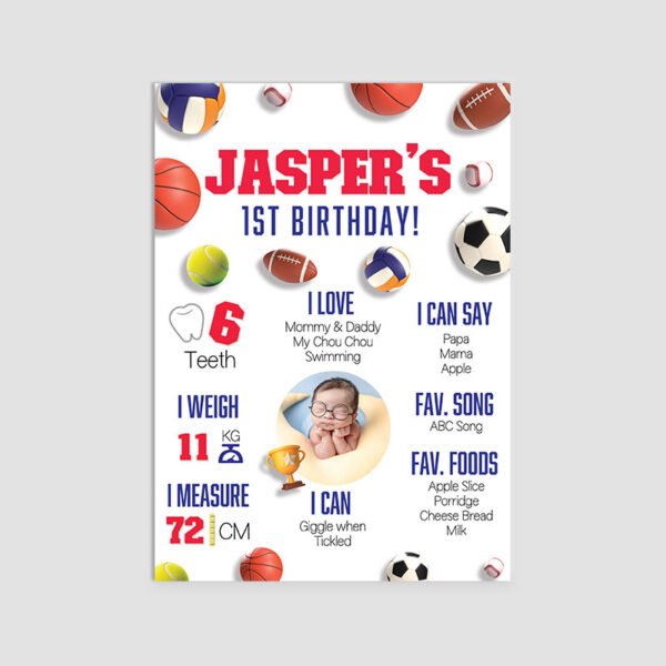 Personalized Sports Milestone Board | Party Favor Decorations