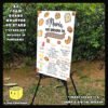 Digital mockup of a A2 size Food theme milestone board placed on a stand