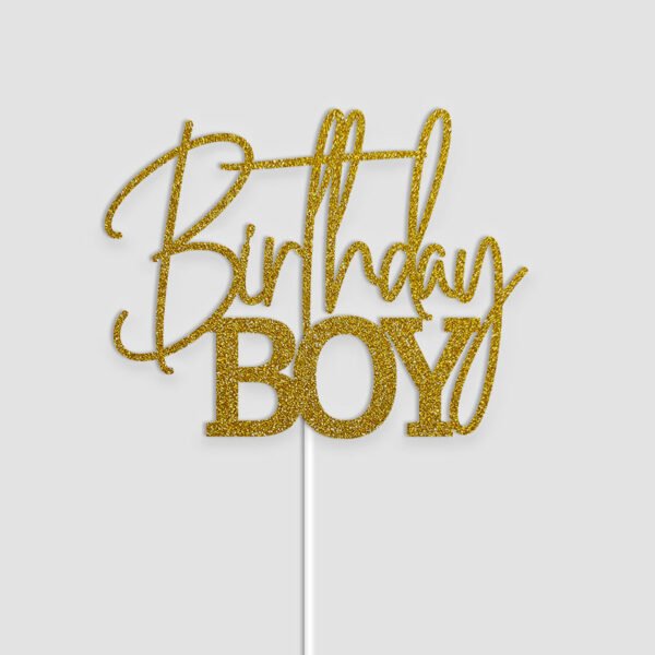 Standard Birthday Boy Text Cake Topper | Unique Party Decor