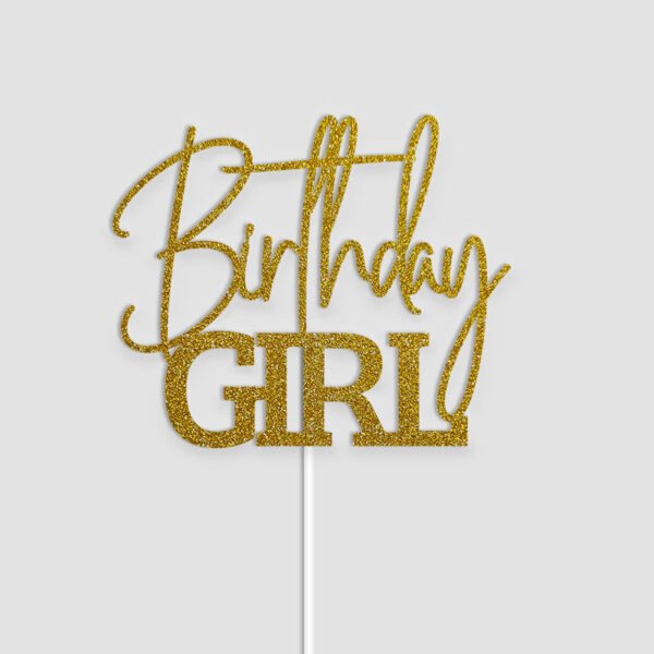 Standard Birthday Girl Text Cake Topper | Unique Party Decor