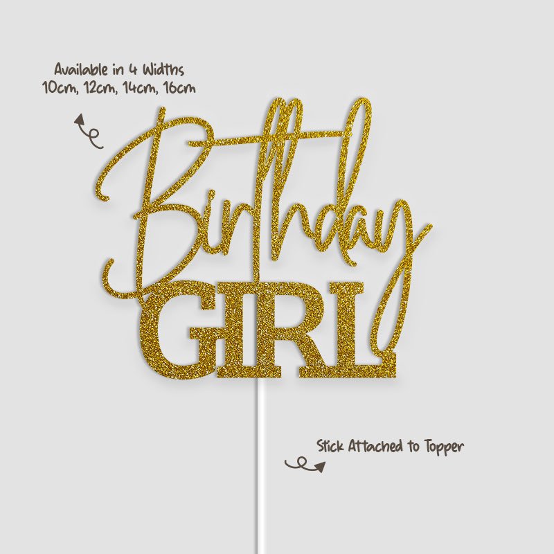Standard Birthday Girl Text Cake Topper | Unique Party Decor - Image 2