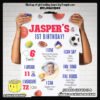 Digital mockup of a person holding a A2 size Sports Balls theme milestone board