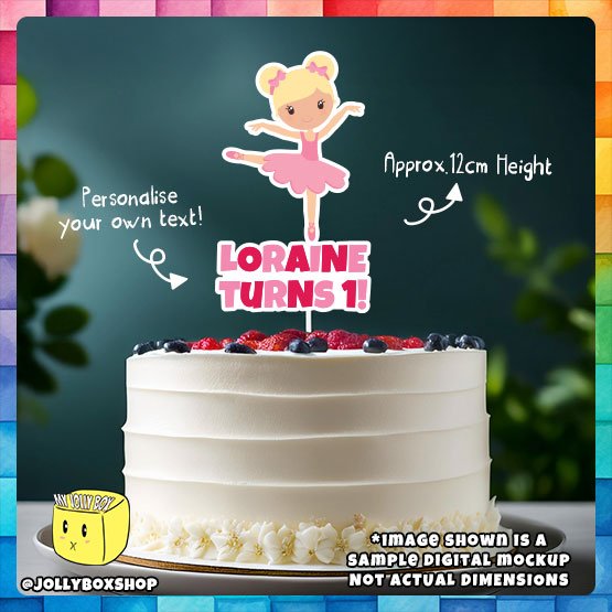 Personalize Cute Ballerinas Cake Topper