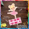 Digital Mockup of a Personalize Cute Ballerina Cake Topper. Ballerina A Pink
