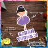 Digital Mockup of a Personalize Cute Ballerina Cake Topper. Ballerina D Purple
