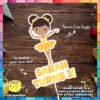 Digital Mockup of a Personalize Cute Ballerina Cake Topper. Ballerina B Yellow