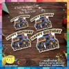 Digital mockup of a Personalize Cool Monster Truck Theme Cake Topper in 4 different sizes for different size cakes