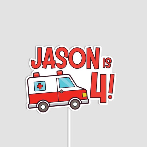 Cute Ambulance Cake Topper | Handmade Medical Party Decor