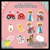 Digital mockup of a set of Animal Farm Theme Cupcake Toppers