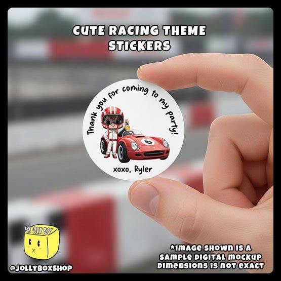 Hand holding Racing Theme Sticker Design D
