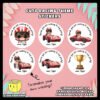 Digital Mockup of a set of Cute Racing Theme Stickers