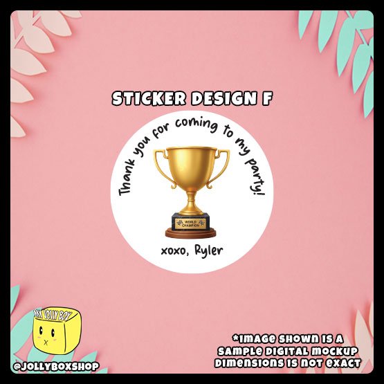 Digital Mockup of a Cute Racing Theme Round Sticker - Design F