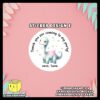 Digital Mockup of a cute watercolor dinosaur theme sticker Design E