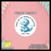 Digital Mockup of a cute watercolor dinosaur theme sticker Design F
