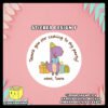 Digital-Mockup-of-a-Cute-Party-Dinosaur-Holding-a-gift-Theme-Sticker-Design-F Digital mockup of a cute party dinosaur round sticker design F
