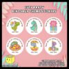 Digital-Mockup-of-a-Cute-Party-Dinosaur-Theme-Sticker-in-6-different-designs Digital mockup of a 6 unique designs cute party dinosaurs round stickers