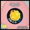 Personalized-Cute-Planets-Theme-Round-Stickers-Design-F Digital mockup of a Personalize Cute Planets Theme Sticker Design F - Sun moon with an asteroid flying past