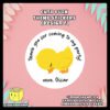 Cute-Bowing-Duck-Sticker-Design-F Digital mockup of a cute duck round sticker design F