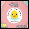 Cute-Duck-in-Water-Sticker-Design-C Digital mockup of a cute duck round sticker design C