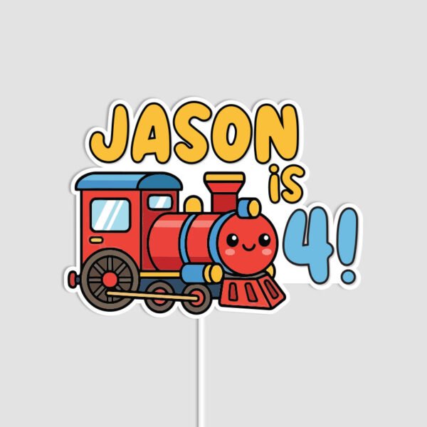 Choo Choo Train Cake Topper | Personalized Name & Age