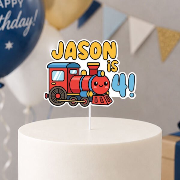Choo Choo Train Cake Topper | Personalised Name & Age