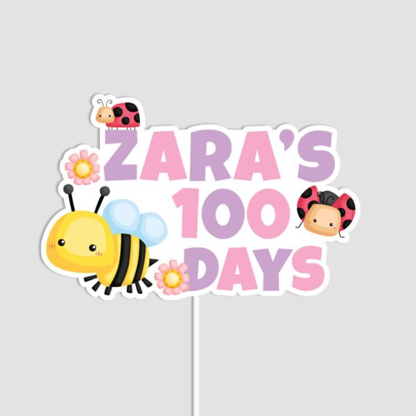 Cute Bee and Lady Bug Theme Cake Topper