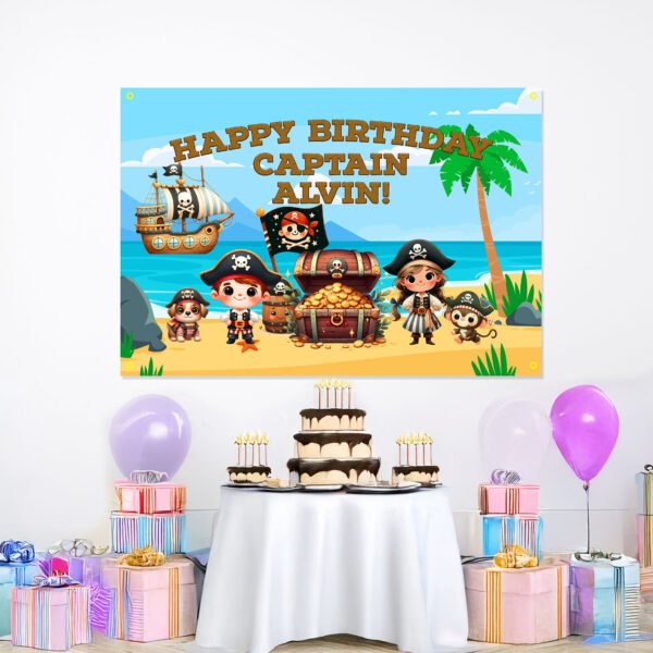 Pirate Theme PVC Backdrop Banner | Custom Party Decor