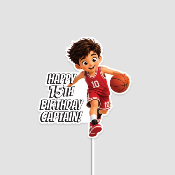 Boy Basketball Player Personalised Birthday Cake Topper | Singapore