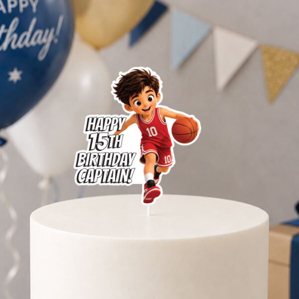 Boy Basketball Player Personalised Birthday Cake Topper | Singapore