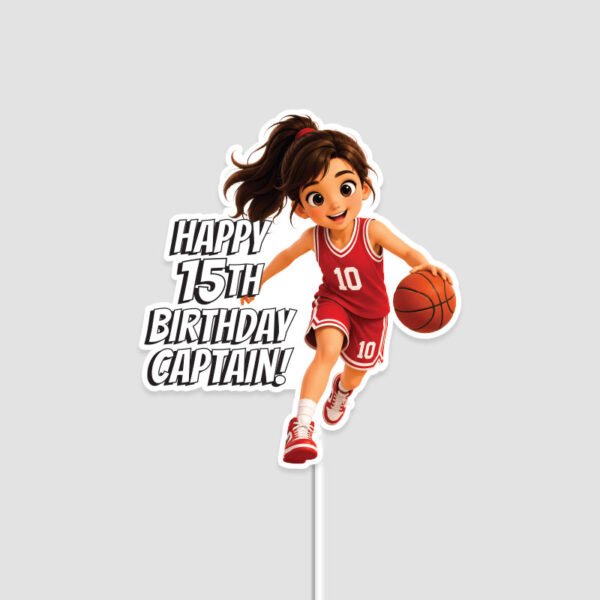 Girl Basketball Player Personalised Birthday Cake Topper | Singapore