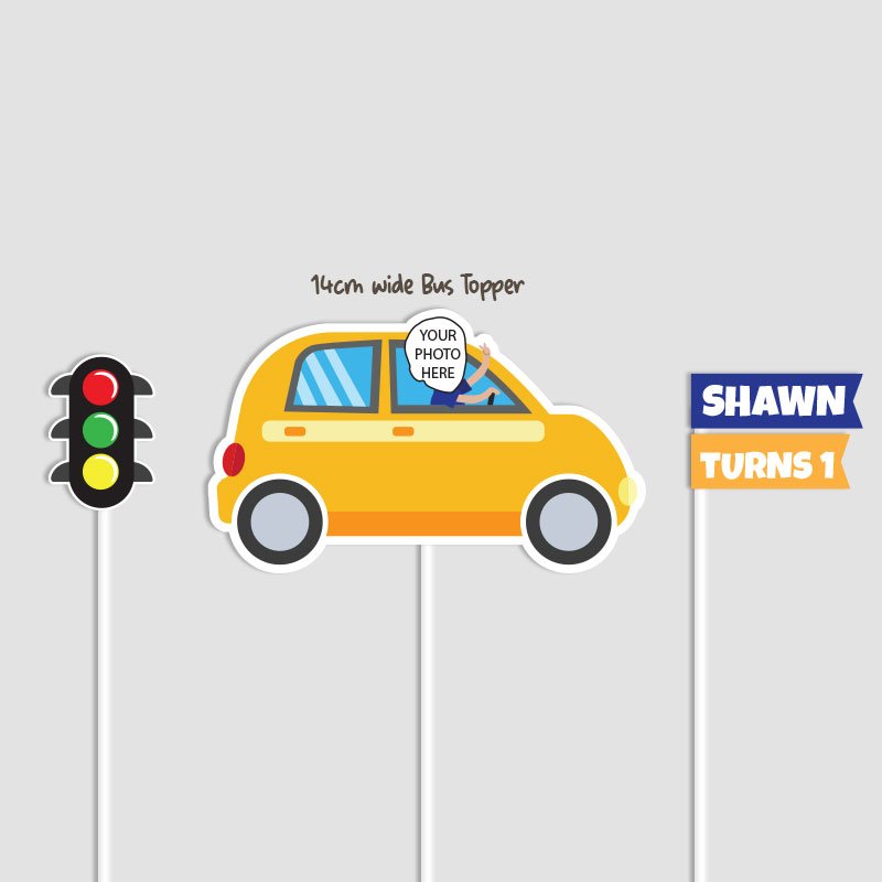 Personalize-Driver-in-Cute-Car-Cake-Topper-Bundle-Theme-14cm-wide-Car-Topper