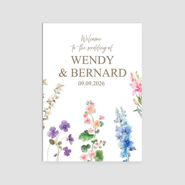Wild Flowers Wedding Welcome Board Singapore | MyJollyBox