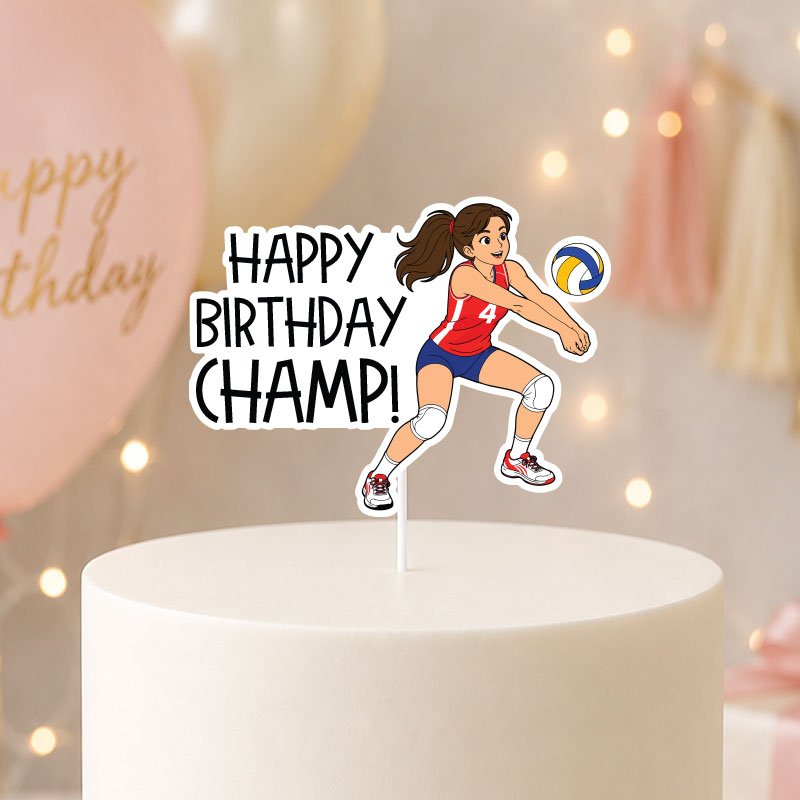 Personalised Volleyball Girl Birthday Cake Topper | Singapore