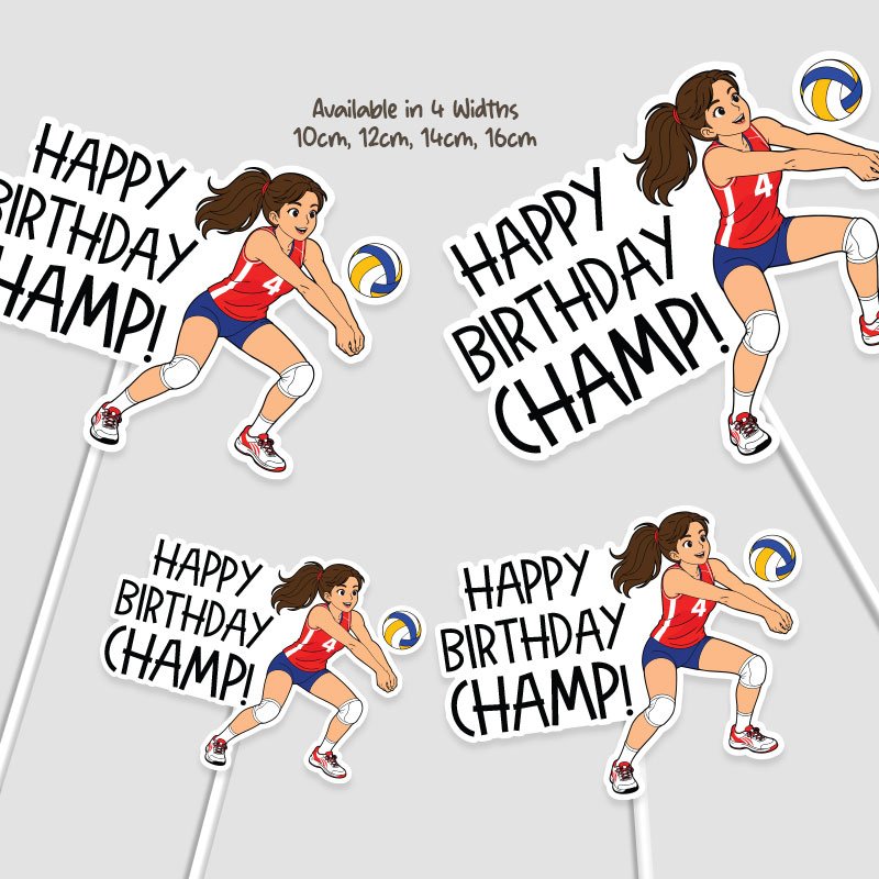 Personalised Volleyball Girl Birthday Cake Topper | Singapore - Image 4