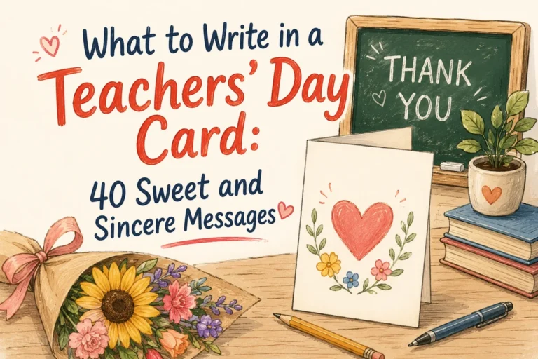 Blog post of what to write in a Teachers' Day Card