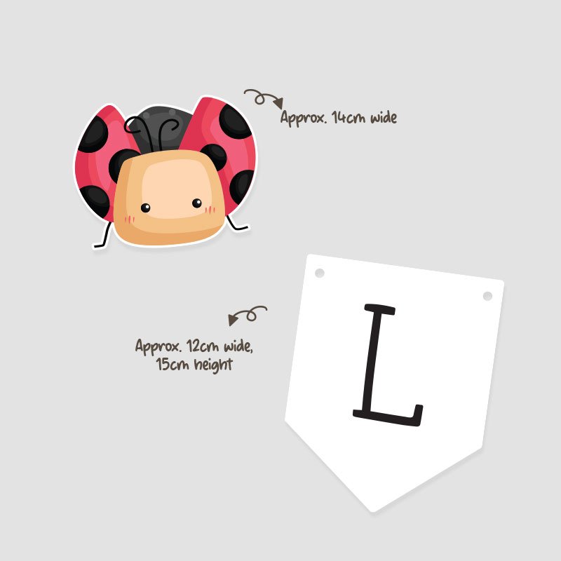 Personalised Lady Bug Theme Bunting Banner | Singapore - Image 3