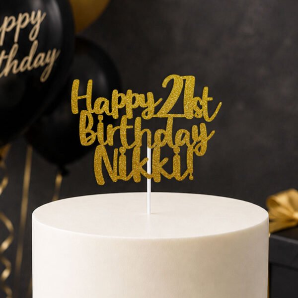 Happy Birthday Cake Topper Singapore | Personalised Name and Age
